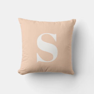 Almohada inicial monogramada al aire libre Apricot
