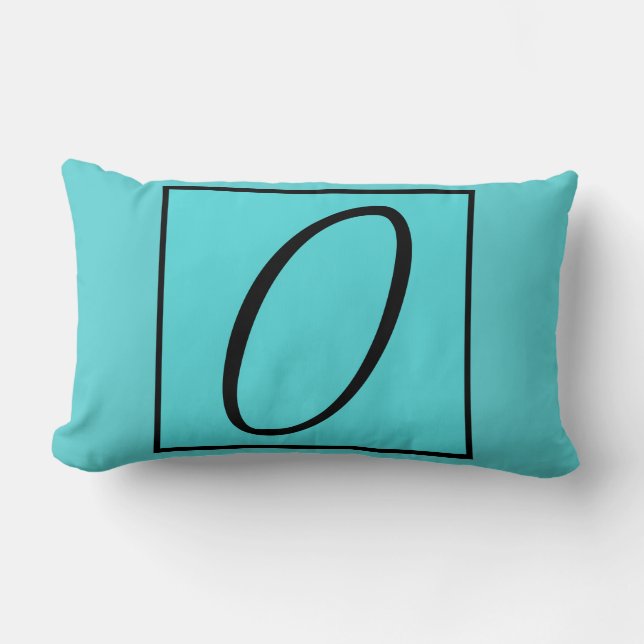 ALMOHADA INICIAL O - Letra O sobre Fondo Aqua (Anverso)