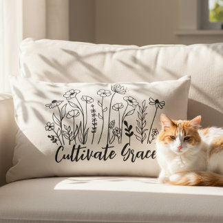 Almohada Inspiradora - Cultiva la Gracia Flora