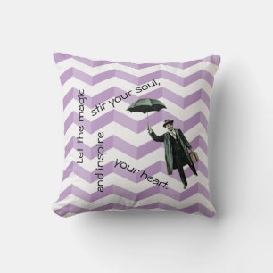 Almohada inspiradora de Chevron 3D con hombre vola