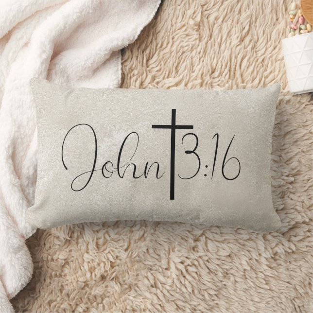 Almohada inspirativa con fondo de perla John 3:16 (Manta)