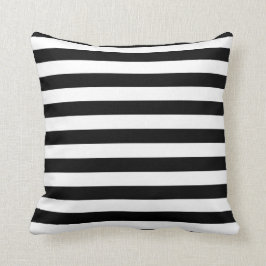 Almohada intrépida blanco y negro de las rayas