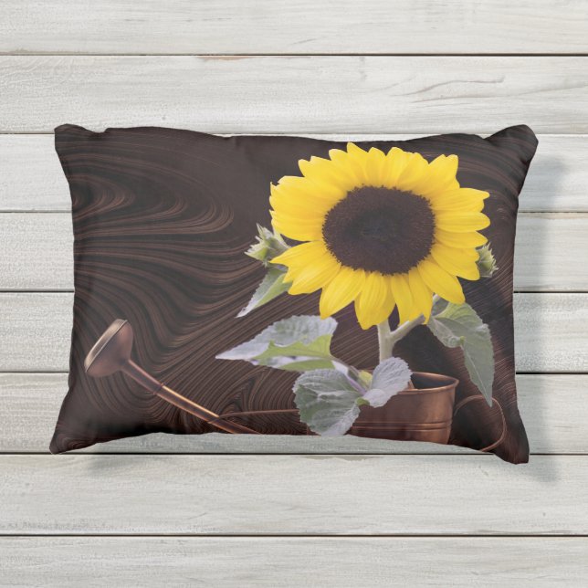 Almohada intrépida del color del girasol (Reverso)