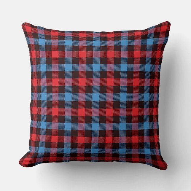Almohada inversible roja/Lite azul/azul/púrpura (Anverso)