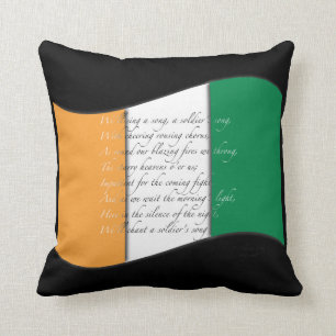 Almohada irlandesa de la bandera y del himno