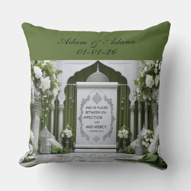 Almohada islámica personalizada para boda (Anverso)