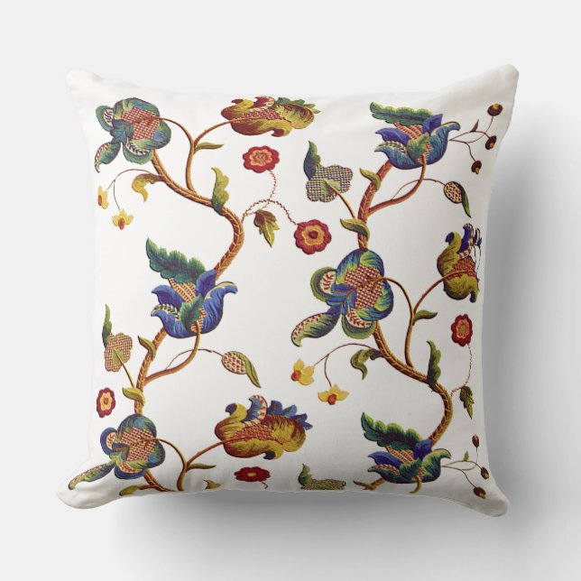 Almohada jacobea tradicional del bordado de (Anverso)