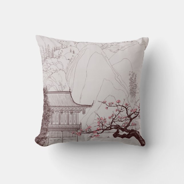 Almohada japonesa de la flor de cerezo (Anverso)
