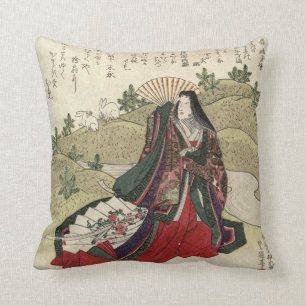 Almohada japonesa hermosa de las ilustraciones del