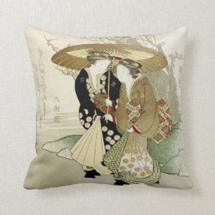 Almohada japonesa vintage de arte