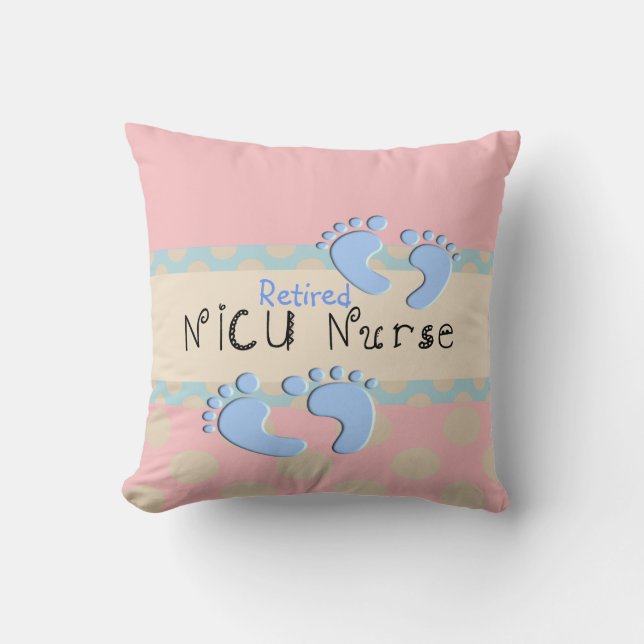Almohada jubilada adorable de la enfermera de NICU (Anverso)