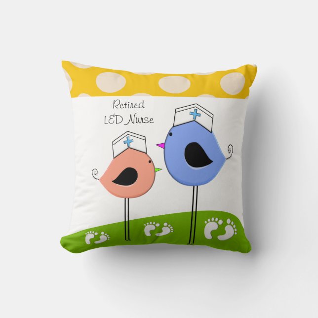 Almohada jubilada de los pájaros de la enfermera (Anverso)