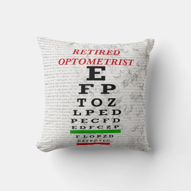 Almohada jubilada del optometrista (Anverso)