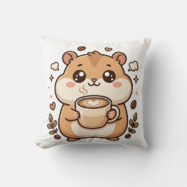 Almohada Kawaii Corazón Latte Hámster Adorable