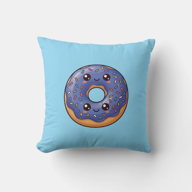 Almohada Kawaii de Donut con Sprinkles de Arándano (Anverso)