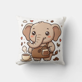 Almohada Kawaii Delantal de Barista de Elefante Li