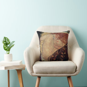 Almohada Klimt Danae Art Nouveau Dorado