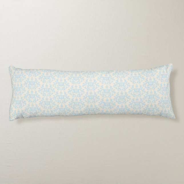 Almohada larga azul de la crema del corazón de las (Reverso)