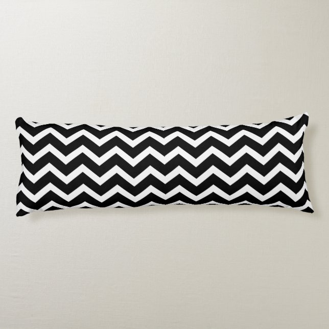 Almohada larga blanco y negro del cuerpo de (Reverso)