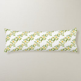 Almohada larga de arte de acuarela de patrón de fl