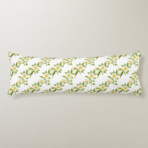 Almohada larga de arte de acuarela de patrón de fl