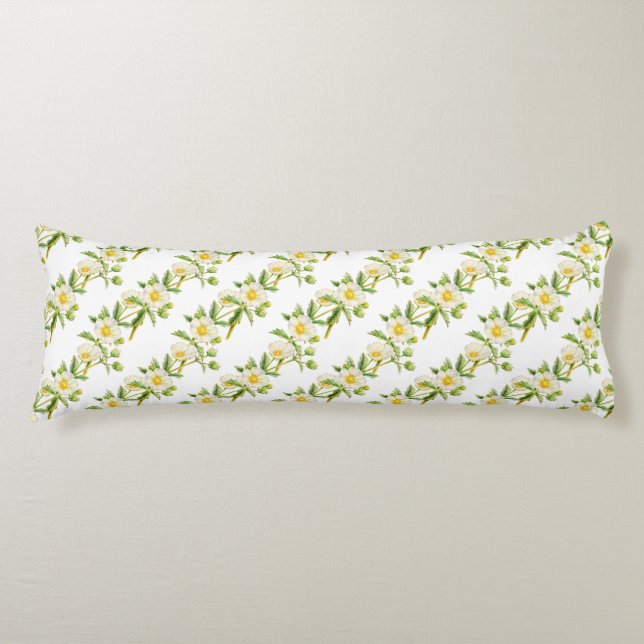 Almohada larga de arte de acuarela de patrón de fl (Anverso)