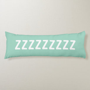 Almohada larga de cuerpo azul turquesa claro con t