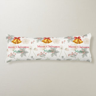 Almohada larga personalizada de Feliz Navidad