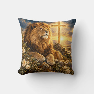 Almohada León Debajo de la Cruz