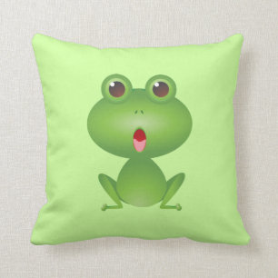 Almohada linda anfibia del dibujo animado de las