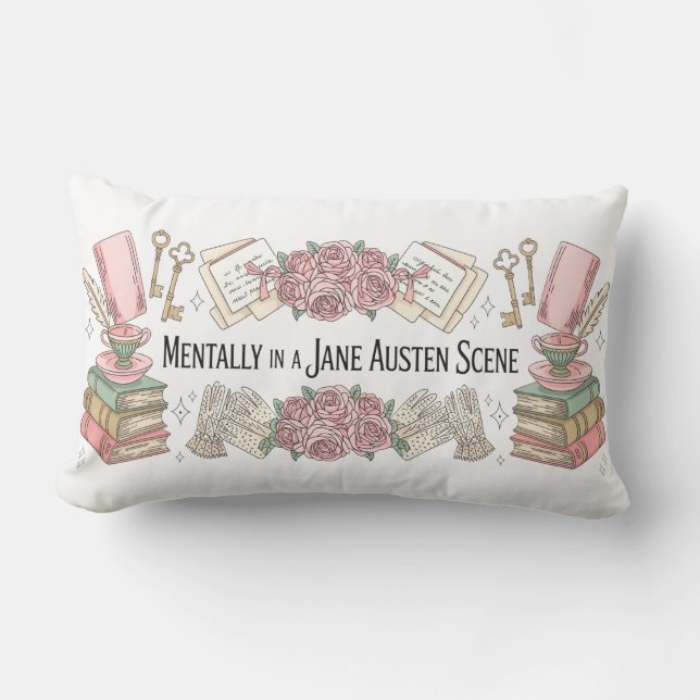 Almohada linda de Jane Austen, regalo para lectore (Anverso)