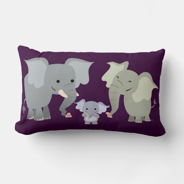 Almohada linda de la familia del elefante del (Anverso)