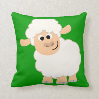 Almohada linda de las ovejas del dibujo animado