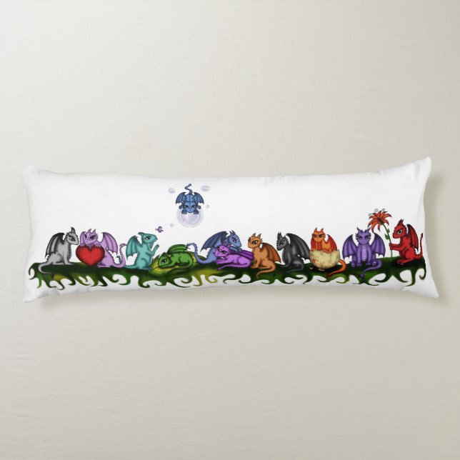 almohada linda del cuerpo de muchos dragones (Reverso)