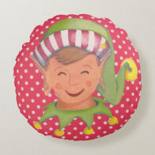 Almohada linda del navidad del duende del muchacho