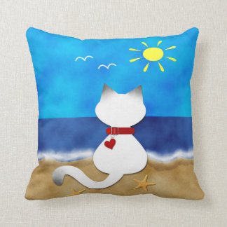 Almohada linda del tema de la playa del océano del
