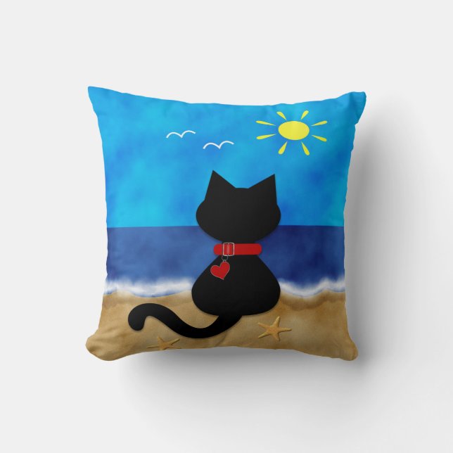 Almohada linda del tema de la playa del océano del (Anverso)