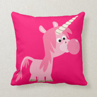 Almohada linda del unicornio del chicle del dibujo