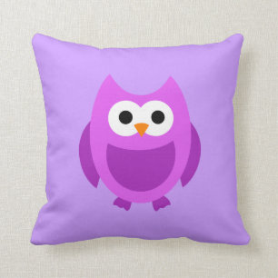 Almohada linda púrpura del dibujo animado de los
