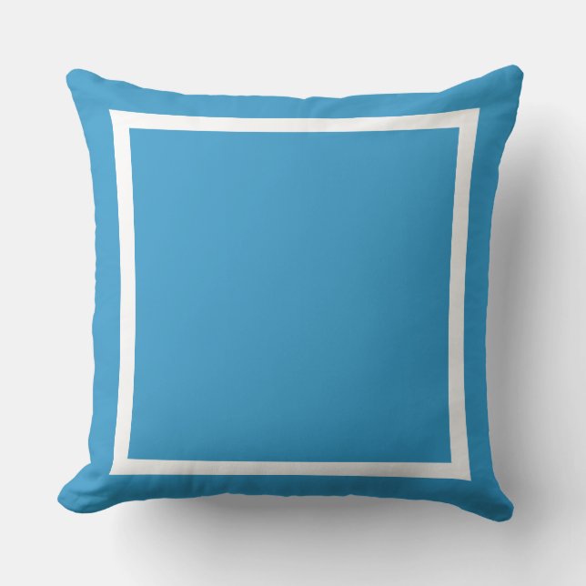 Almohada lisa azul claro brillante sólido (Anverso)