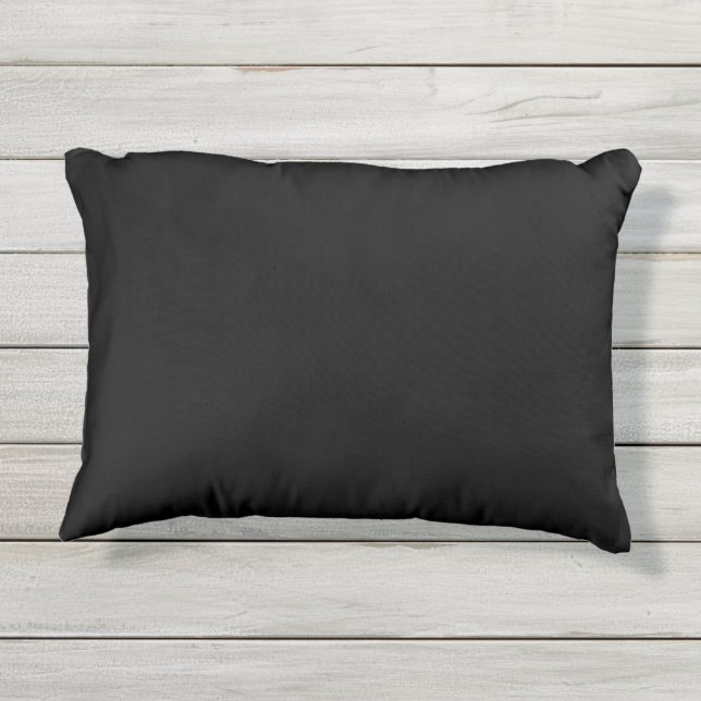 almohada lisa de color negro sólido (Reverso)