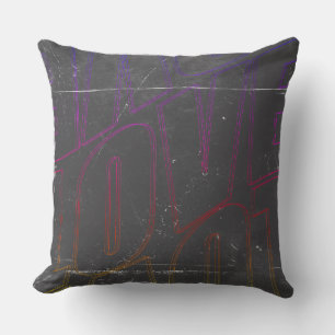 Almohada LOVE Graffiti Neon Oscuro Moderno