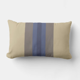 Almohada lumbar a rayas beige azul moderna