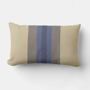 Almohada lumbar a rayas beige azul moderna