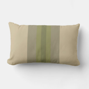 Almohada lumbar a rayas beige verde musgo moderna