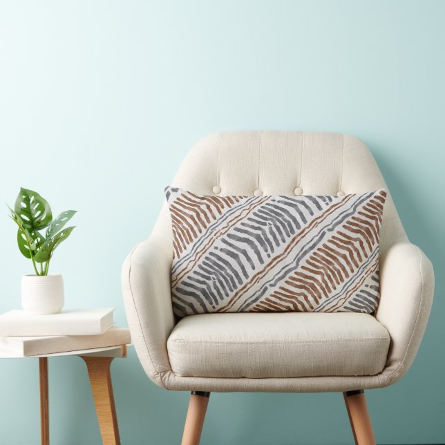 Almohada lumbar a rayas tribal boho (Silla)