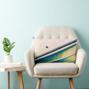 Almohada Lumbar Abstracta de Barco en Azul