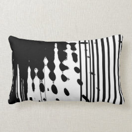 Almohada lumbar abstracta negra y blanca