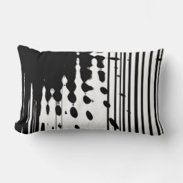 Almohada lumbar abstracta negra y blanca