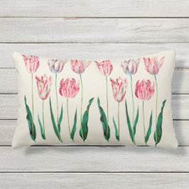 Almohada lumbar al aire libre botánica pintada